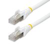 StarTech.com 1m CAT6a Ethernet Cable - White - Low Smoke Zero Halogen (LSZH) - 10GbE 500MHz 100W PoE++ Snagless RJ-45 w/Strain R
