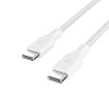 Belkin 100w USB-C to USB-C Braided Cable 3M Whi - Image 4