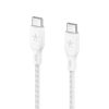 Belkin 100w USB-C to USB-C Braided Cable 3M Whi - Image 3