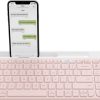 Logitech K580 Slim Multi-Device keyboard Office RF Wireless + Bluetooth QWERTY English Pink, White