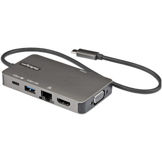 StarTech.com USB-C Multiport Adapter - USB-C to 4K 30Hz HDMI or 1080p VGA - USB Type-C Mini Dock w/ 100W Power Delivery Passthro