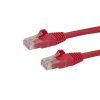 StarTech.com 2m CAT6 Ethernet Cable - Red CAT 6 Gigabit Ethernet Wire -650MHz 100W PoE RJ45 UTP Network/Patch Cord Snagless w/St