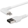 StarTech.com 6ft (2m) Durable USB A to Lightning Cable - White 90° Right Angled Heavy Duty Rugged Aramid Fiber USB Type A to Lig