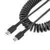 StarTech.com 20in (50cm) USB C Charging Cable, Coiled Heavy Duty Fast Charge & Sync USB-C Cable, USB 2.0 Type-C Cable, Rugged Ar