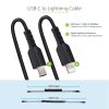 StarTech.com 1m (3ft) USB C to Lightning Cable, MFi Certified, Coiled iPhone Charger Cable, Black, Durable TPE Jacket Aramid Fib - Image 10
