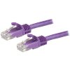 StarTech.com 7.5m CAT6 Ethernet Cable - Purple CAT 6 Gigabit Ethernet Wire -650MHz 100W PoE RJ45 UTP Network/Patch Cord Snagless