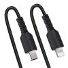 StarTech.com 1m (3ft) USB C to Lightning Cable, MFi Certified, Coiled iPhone Charger Cable, Black, Durable TPE Jacket Aramid Fib - Image 7