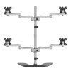 StarTech.com Desktop Quad Monitor Stand - Ergonomic VESA 4 Monitor Arm (2x2) up to 32" - Free Standing Articulating Universal Po - Image 2
