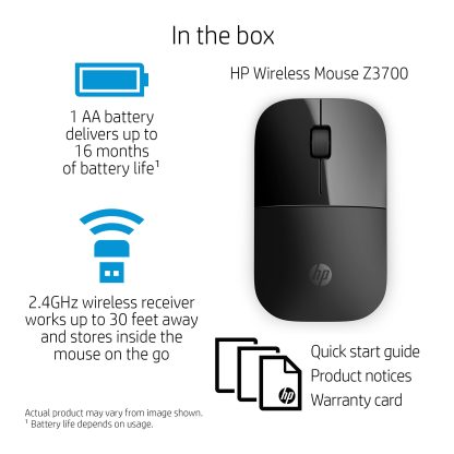 HP Z3700 Black Wireless Mouse - Image 4