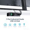 StarTech.com 7-Port USB 2.0 Hub - Metal Industrial USB-A Hub with ESD Protection & 350W Surge Protection - Din Rail, Wall or Des - Image 7