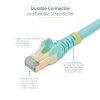 StarTech.com 1.5 m CAT6a Patch Cable - Shielded (STP) - 100% Copper Wire - Snagless Connector - Aqua - Image 3