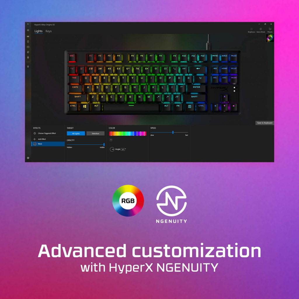 HyperX Alloy Origins Core PBT HX Aqua - Mechanical Gaming Keyboard - Image 9