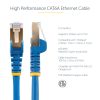 StarTech.com 1m CAT6a Ethernet Cable - 10 Gigabit Shielded Snagless RJ45 100W PoE Patch Cord - 10GbE STP Network Cable w/Strain - Image 2
