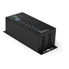 StarTech.com 7-Port USB 3.0 Hub with Power Adapter - Metal Industrial USB-A Hub with ESD & 350W Surge Protection - Din/Wall/Desk
