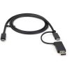 StarTech.com 3ft (1m) USB-C Cable with USB-A Adapter Dongle - Hybrid 2-in-1 USB C Cable w/ USB-A - USB-C to USB-C (10Gbps/100W P - Image 4