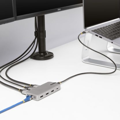 StarTech.com USB-C Triple Monitor Multiport Adapter, Dual 4K 60Hz + 4K 30Hz HDMI & DisplayPort, 3-Port USB 10Gbps Hub, 100W PD - Image 8
