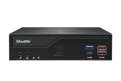 Shuttle Slim PC DH770 , S1700, 2x HDMI, 2x DP , 2x 2.5G LAN, 2x COM, 8x USB, 1x 2.5", 2x M.2, 24/7 permanent operation, incl. V