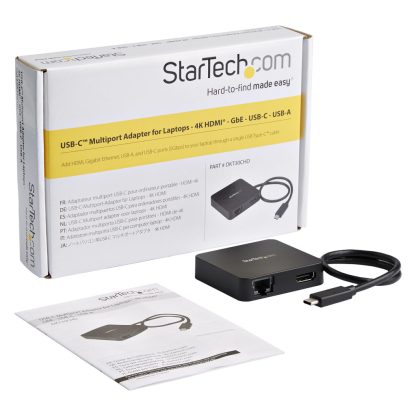 StarTech.com USB C Multiport Adapter - Portable USB-C Mini Dock 4K HDMI Video - Gigabit Ethernet, USB 3.0 Hub (1x USB-A 1x USB- - Image 7