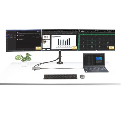 StarTech.com USB-C Triple Monitor Multiport Adapter, Dual 4K 60Hz + 4K 30Hz HDMI & DisplayPort, 3-Port USB 10Gbps Hub, 100W PD - Image 3