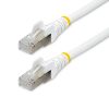 StarTech.com 3m CAT6a Ethernet Cable - White - Low Smoke Zero Halogen (LSZH) - 10GbE 500MHz 100W PoE++ Snagless RJ-45 w/Strain