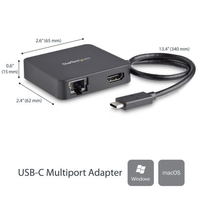 StarTech.com USB C Multiport Adapter - Portable USB-C Mini Dock 4K HDMI Video - Gigabit Ethernet, USB 3.0 Hub (1x USB-A 1x USB- - Image 6