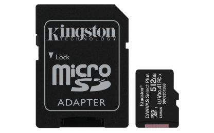Kingston Technology Canvas Select 512GB micSDXC Plus 100R A1 C10 Card + ADP