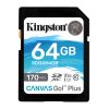 Kingston Technology Canvas Go! Plus 64GB SDXC Canvas Go Plus 170R C10 UHS-I U3 V30