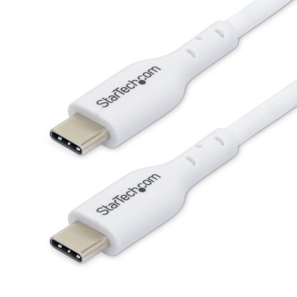 StarTech.com 1m (3.3ft) White USB-C Charging Cable, USB C Cable, USB 2.0 Type-C Laptop Charger Cord, 60W 3A Power Delivery, TPE