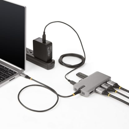 StarTech.com USB-C Triple Monitor Multiport Adapter, Dual 4K 60Hz + 4K 30Hz HDMI & DisplayPort, 3-Port USB 10Gbps Hub, 100W PD - Image 5