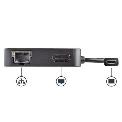 StarTech.com USB C Multiport Adapter - Portable USB-C Mini Dock 4K HDMI Video - Gigabit Ethernet, USB 3.0 Hub (1x USB-A 1x USB- - Image 3