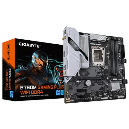 GIGABYTE B760M GAMING PLUS WIFI DDR4 Motherboard - Supports 14th Gen. Intel Core CPUs, 4+1+1 phases VRM, up to 5333MHz DDR4 (OC