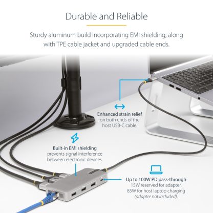 StarTech.com USB-C Triple Monitor Multiport Adapter, Dual 4K 60Hz + 4K 30Hz HDMI & DisplayPort, 3-Port USB 10Gbps Hub, 100W PD - Image 15