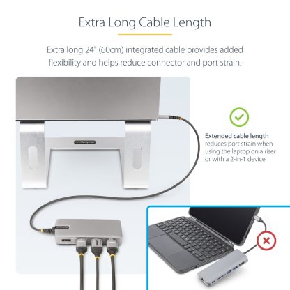 StarTech.com USB-C Triple Monitor Multiport Adapter, Dual 4K 60Hz + 4K 30Hz HDMI & DisplayPort, 3-Port USB 10Gbps Hub, 100W PD - Image 17