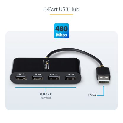 StarTech.com ST4200MINI2-USB-HUB interface hub USB 2.0 480 Mbit/s Black - Image 11