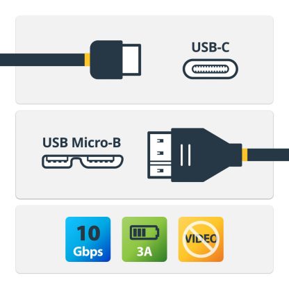 StarTech.com USB-C to Micro-B Cable - M/M - 1m (3ft) - USB 3.1 (10Gbps) - Image 4