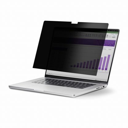 StarTech.com 15.6-inch 16:10 Flip-Up Privacy Screen with Touch, Anti-Glare Blue Light Filter, Laptop Monitor Screen Protector, +