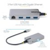 StarTech.com 3-Port USB Hub with Ethernet - 3x USB-A Ports - Gigabit Ethernet (RJ-45) - USB 3.0 5Gbps - Bus-Powered - 1ft/30cm - Image 9