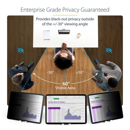 StarTech.com 4-Way Privacy Screen For 12.9-inch iPad Pro, 3rd Gen and Up, For Portrait/Landscape, Touch-Enabled, +/- 30 Deg. Vie - Image 15