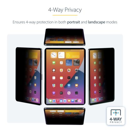 StarTech.com 4-Way Privacy Screen For 12.9-inch iPad Pro, 3rd Gen and Up, For Portrait/Landscape, Touch-Enabled, +/- 30 Deg. Vie - Image 10