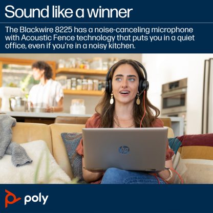 POLY Blackwire 8225 Stereo USB-C Headset +USB-C/A Adapter - Image 11