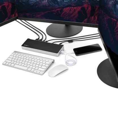 StarTech.com 4K USB-C Dock, Triple UHD 4K Monitor Docking Station, Mac & Windows, USB C to HDMI & DisplayPort, 100W Power Delive - Image 9