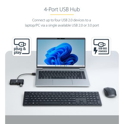StarTech.com ST4200MINI2-USB-HUB interface hub USB 2.0 480 Mbit/s Black - Image 12