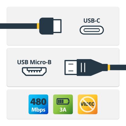 StarTech.com USB-C to Micro-B Cable - M/M - 1m (3ft) - USB 2.0 - Image 2