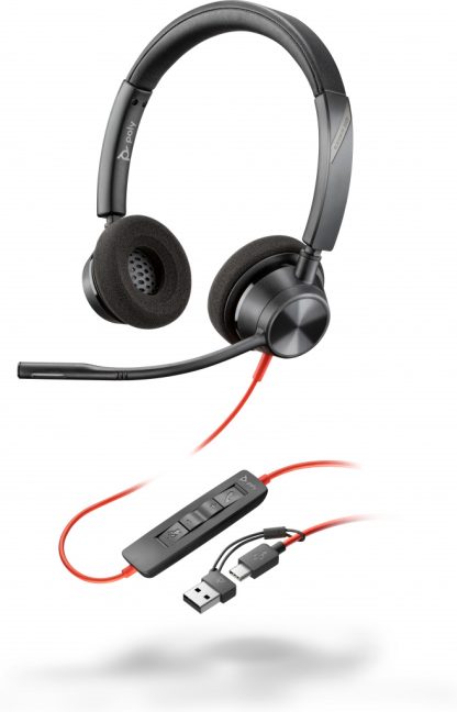 POLY Blackwire 3320 Stereo USB-C Headset +USB-C/A Adapter - Image 8