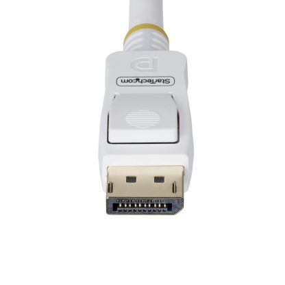 StarTech.com 10ft (3m) White VESA Certified DisplayPort 1.2 Cable, 4K 60Hz, 21.6Gbps, Latching DP Connectors, DP 1.2 DisplayPort - Image 5