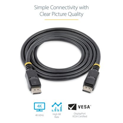 StarTech.com 50cm (1ft) DisplayPort 1.2 Cable - 4K x 2K Ultra HD VESA Certified DisplayPort Cable - Short DP to DP Cable for Mon - Image 3