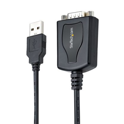 StarTech.com 3ft (1m) USB to Serial Cable with COM Port Retention, DB9 Male RS232 to USB Converter, USB to Serial Adapter for P - Image 2