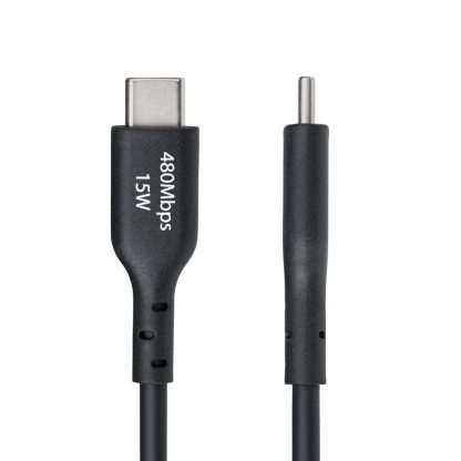 StarTech.com 6.6ft (2m) USB-A to USB-C Charging Cable, Charge & Sync, 3A, USB 2.0, TPE Jacket - Black USB Charging Cord - Image 4