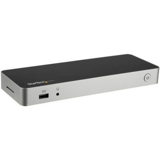 StarTech.com USB C Dock - Dual Monitor HDMI & DisplayPort 4K 30Hz - USB Type-C Laptop Docking Station 60W Power Delivery, SD, 4