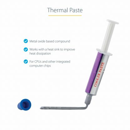 StarTech.com Thermal Paste, Metal Oxide Compound, Re-sealable Syringe (1.5g), CPU Heat Sink Thermal Grease Paste - Image 2